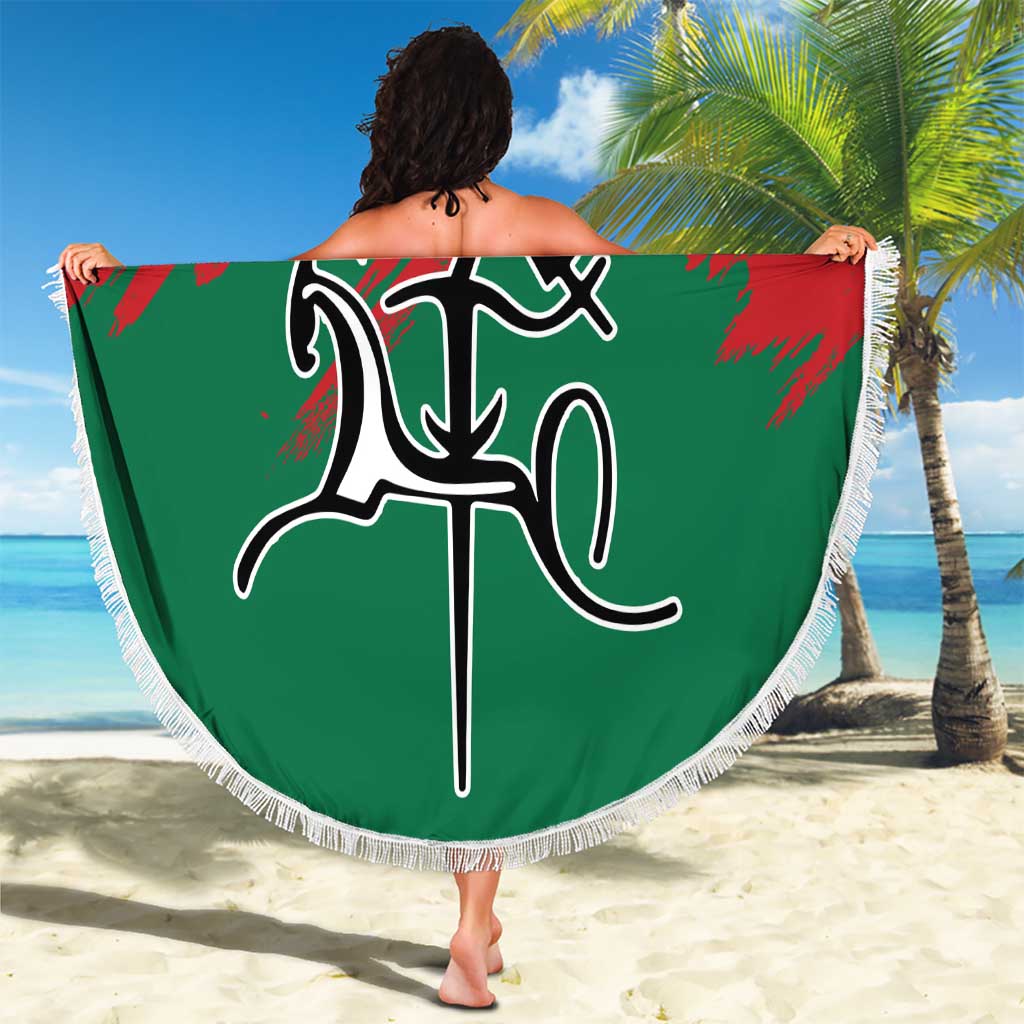 Lithuania Emblem Beach Blanket National Symbol with Traditional Patterns