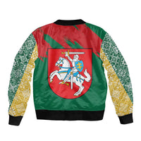 Lithuania Emblem Bomber Jacket National Symbol with Traditional Patterns