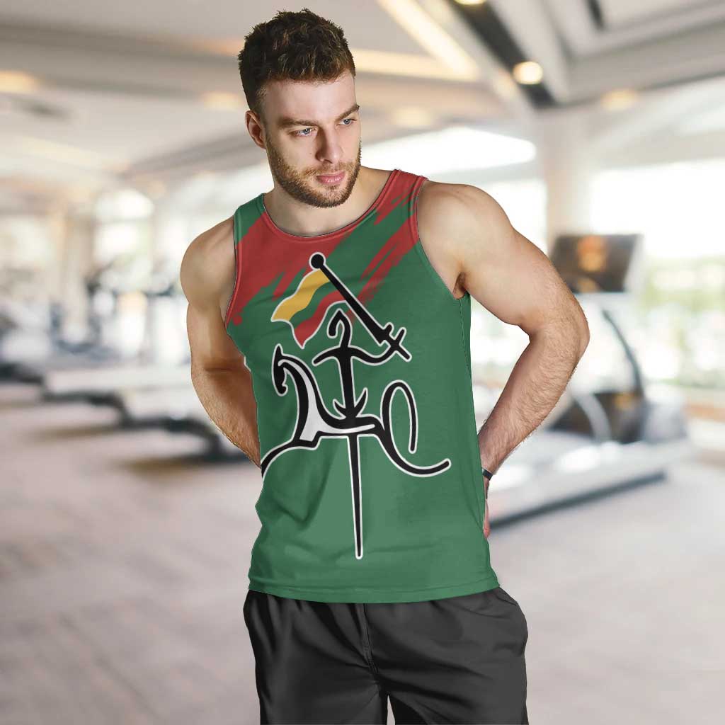 Lithuania Emblem Men Tank Top National Symbol with Traditional Patterns