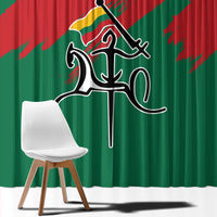Lithuania Emblem Window Curtain National Symbol with Traditional Patterns