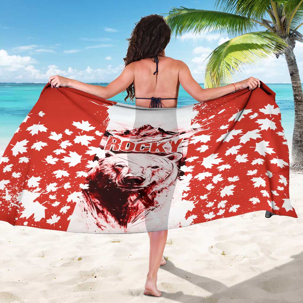 Canada Bear Sarong with Maple Leaf and Rocky Mountain Design
