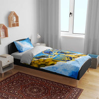 Ukraine Archangel Michael Bedding Set with Trident Emblem and Sunflowers Design