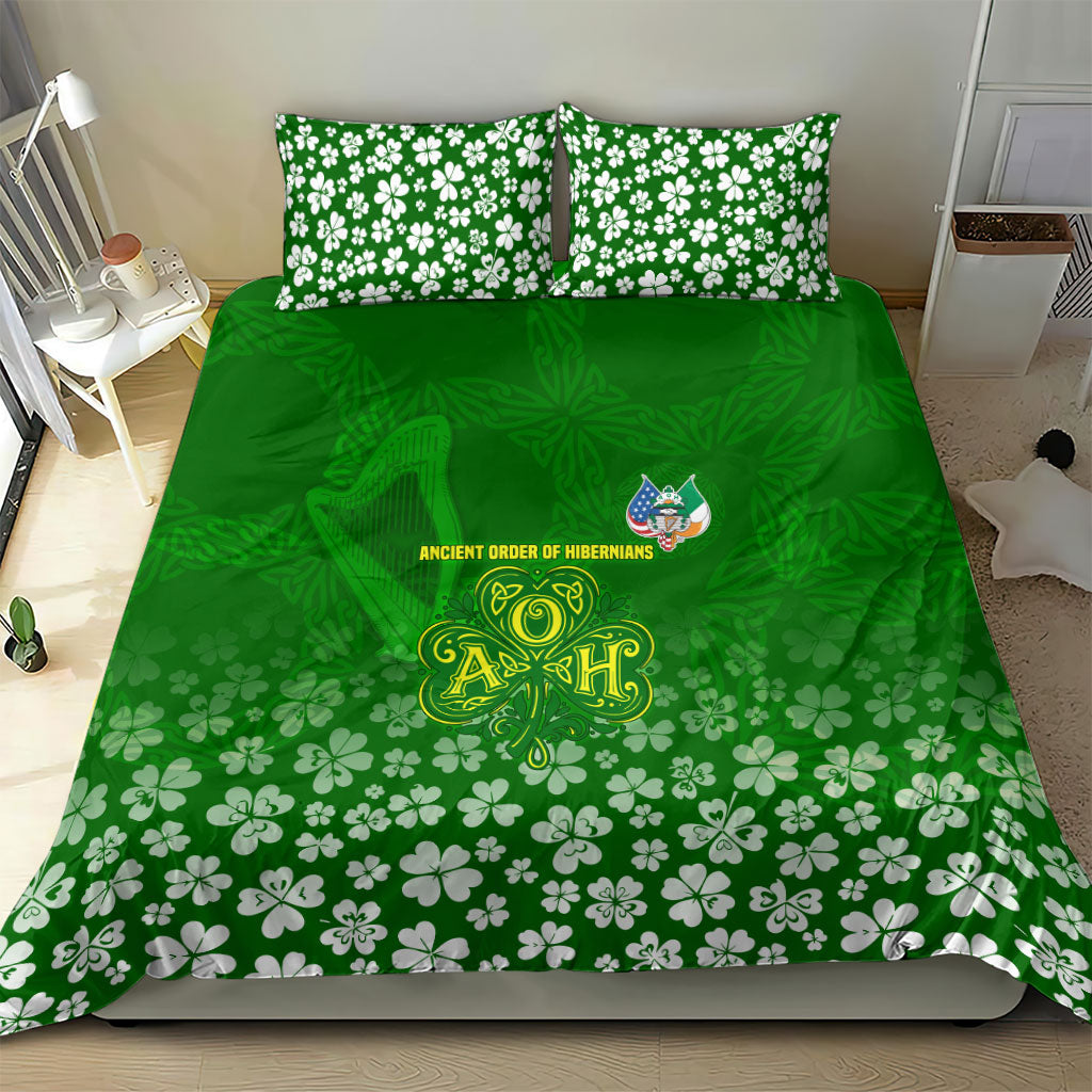 Ancient Order Of Hibernians Bedding Set Irish Celtic Knotwork - Shamrock Harp