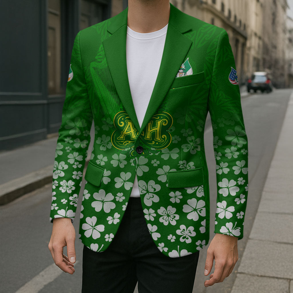 Ancient Order Of Hibernians Blazer Irish Celtic Knotwork - Shamrock Harp