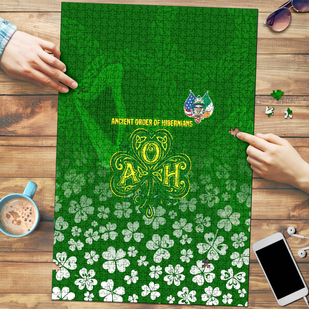 Ancient Order Of Hibernians Puzzle Irish Celtic Knotwork - Shamrock Harp