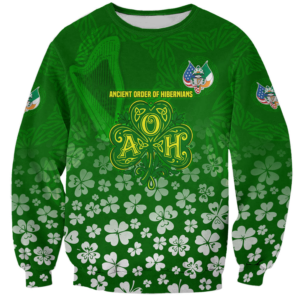 Ancient Order Of Hibernians Sweatshirt Irish Celtic Knotwork - Shamrock Harp