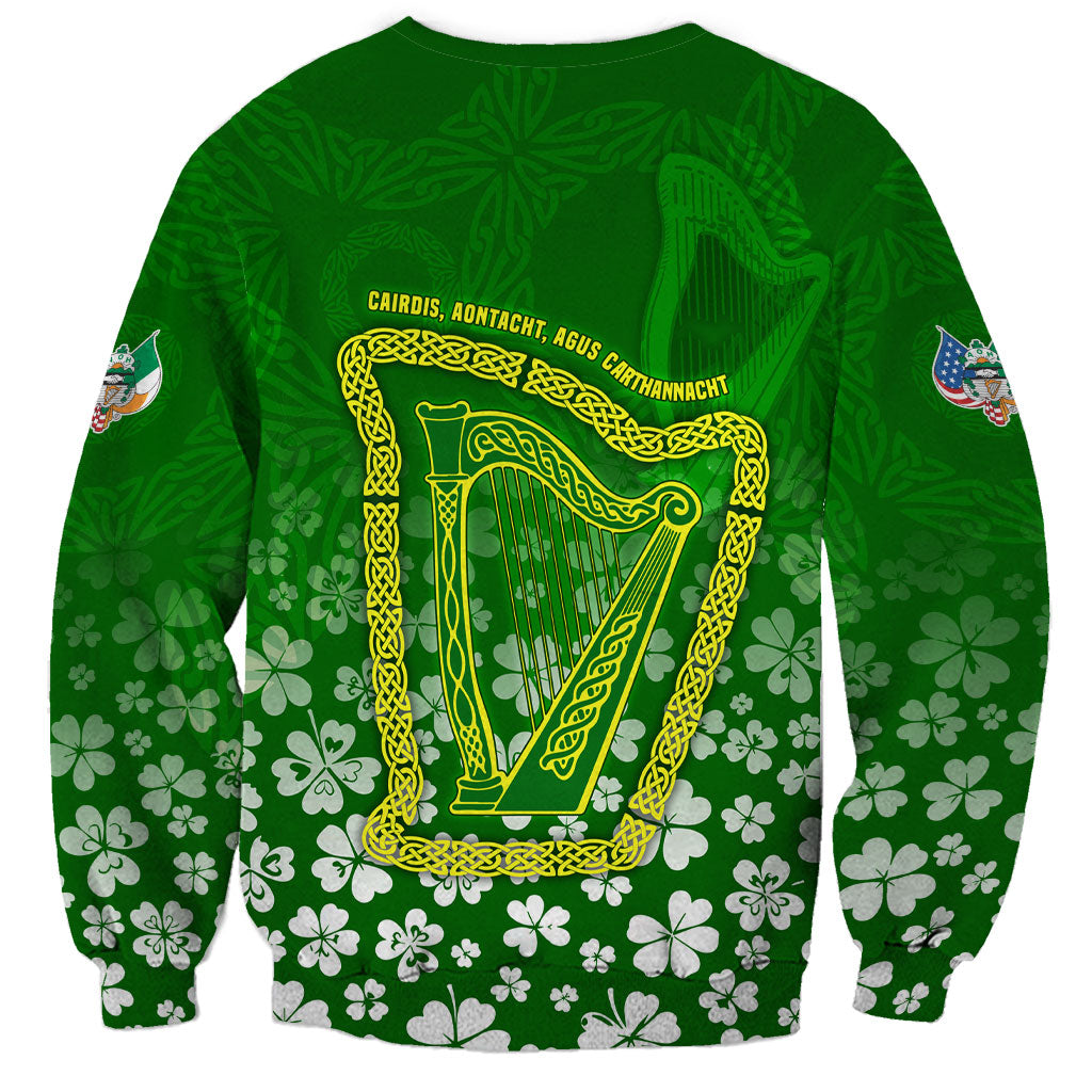 Ancient Order Of Hibernians Sweatshirt Irish Celtic Knotwork - Shamrock Harp