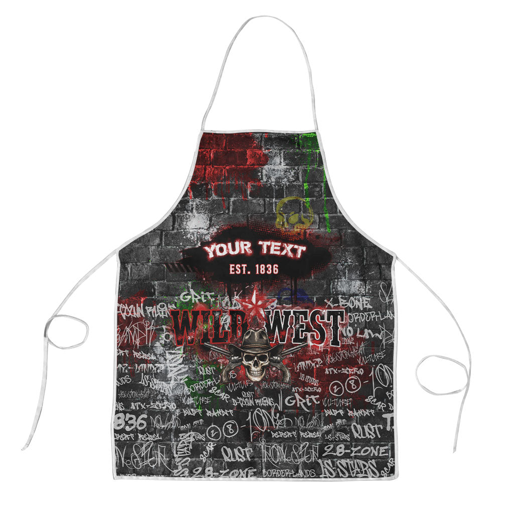 Personalized Wild West Borderlands Apron Urban Street Graffiti Art Skull Scorpion Symbols