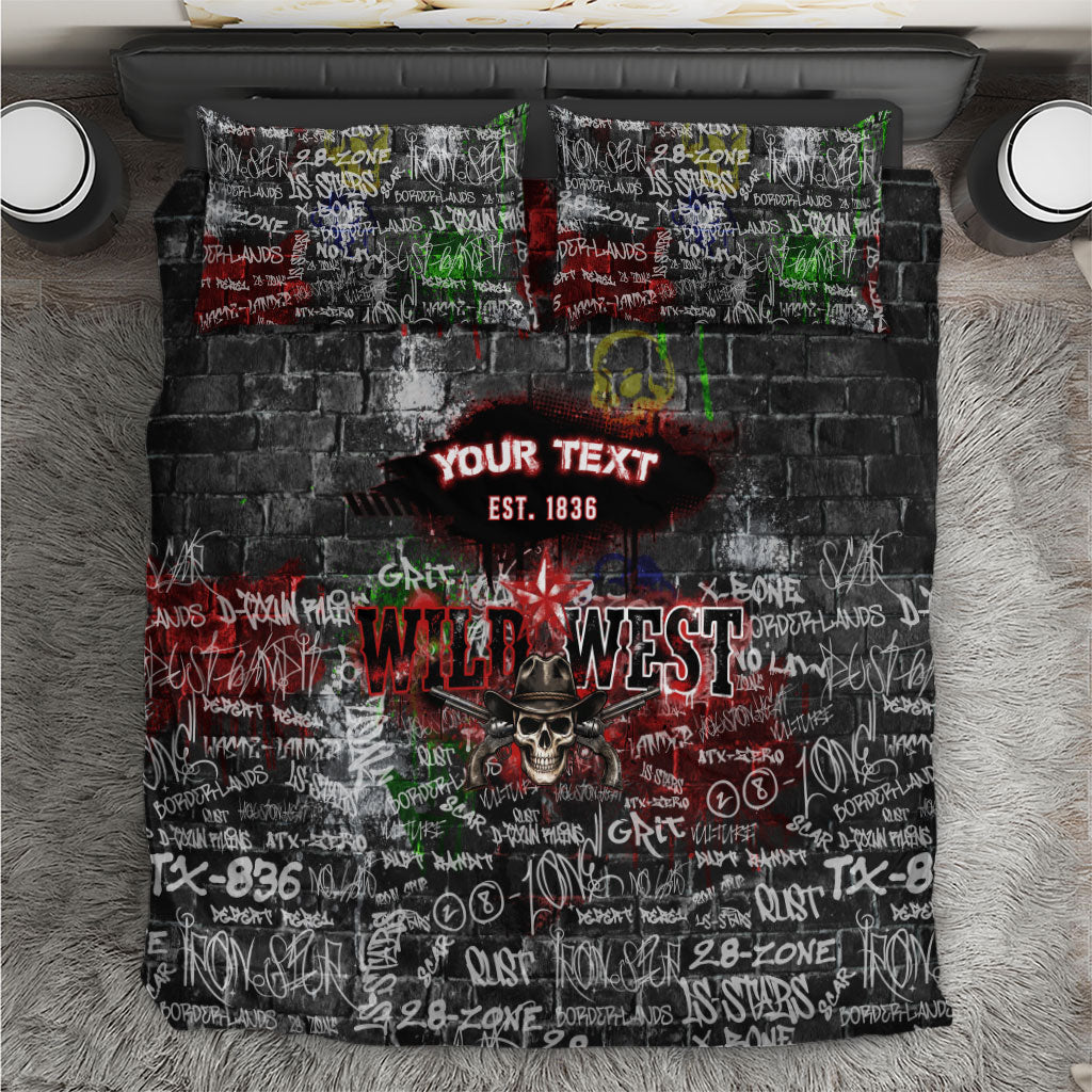Personalized Wild West Borderlands Bedding Set Urban Street Graffiti Art Skull Scorpion Symbols