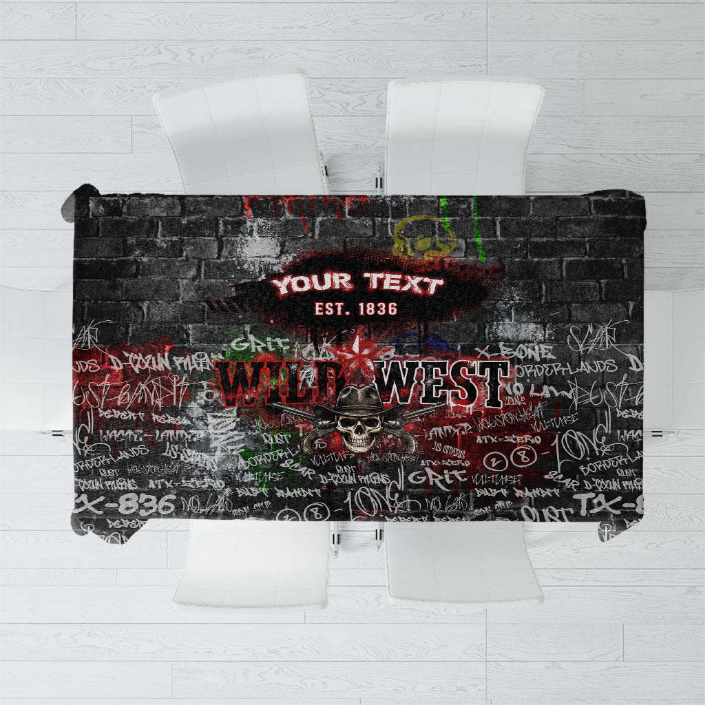 Personalized Wild West Borderlands Tablecloth Urban Street Graffiti Art Skull Scorpion Symbols