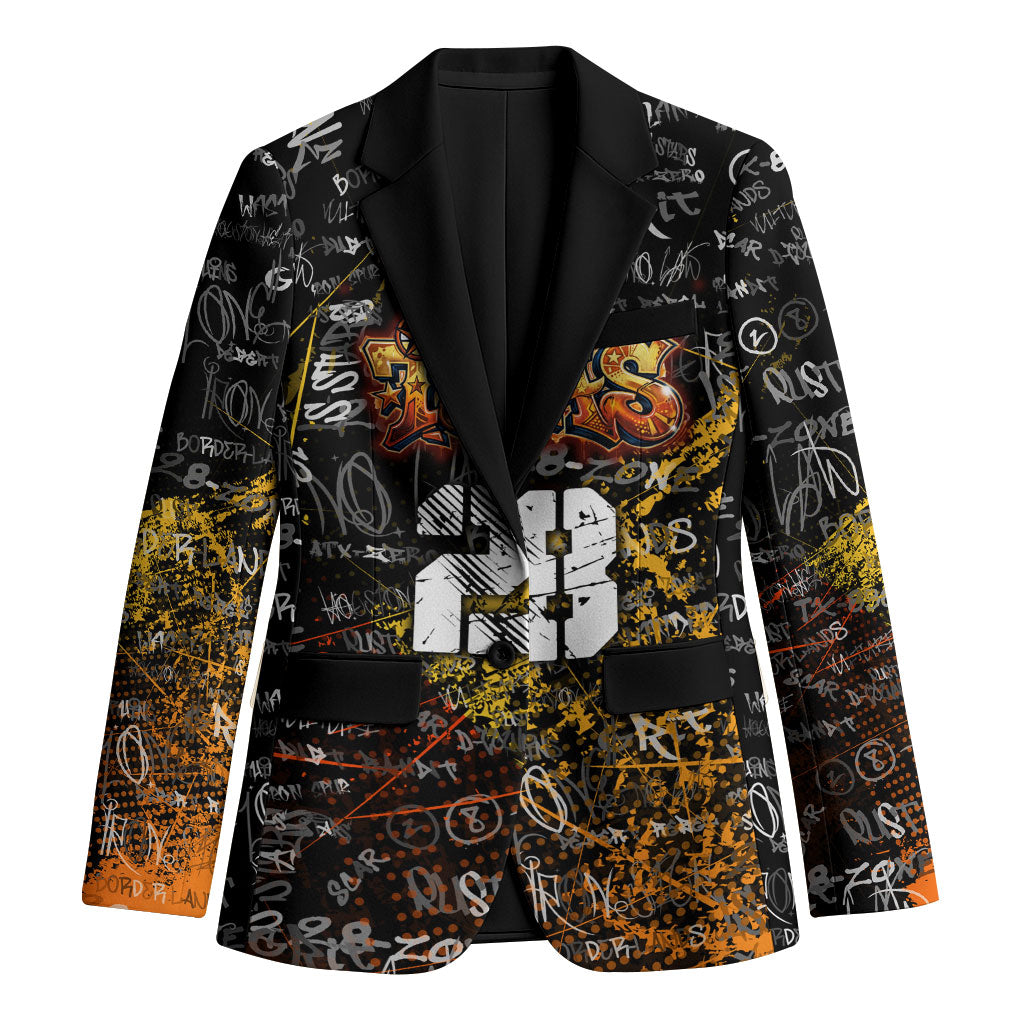 Personalized Texas State Pride Blazer Urban Graffiti Style - Longhorn Skull - Oil Derrick Graphic