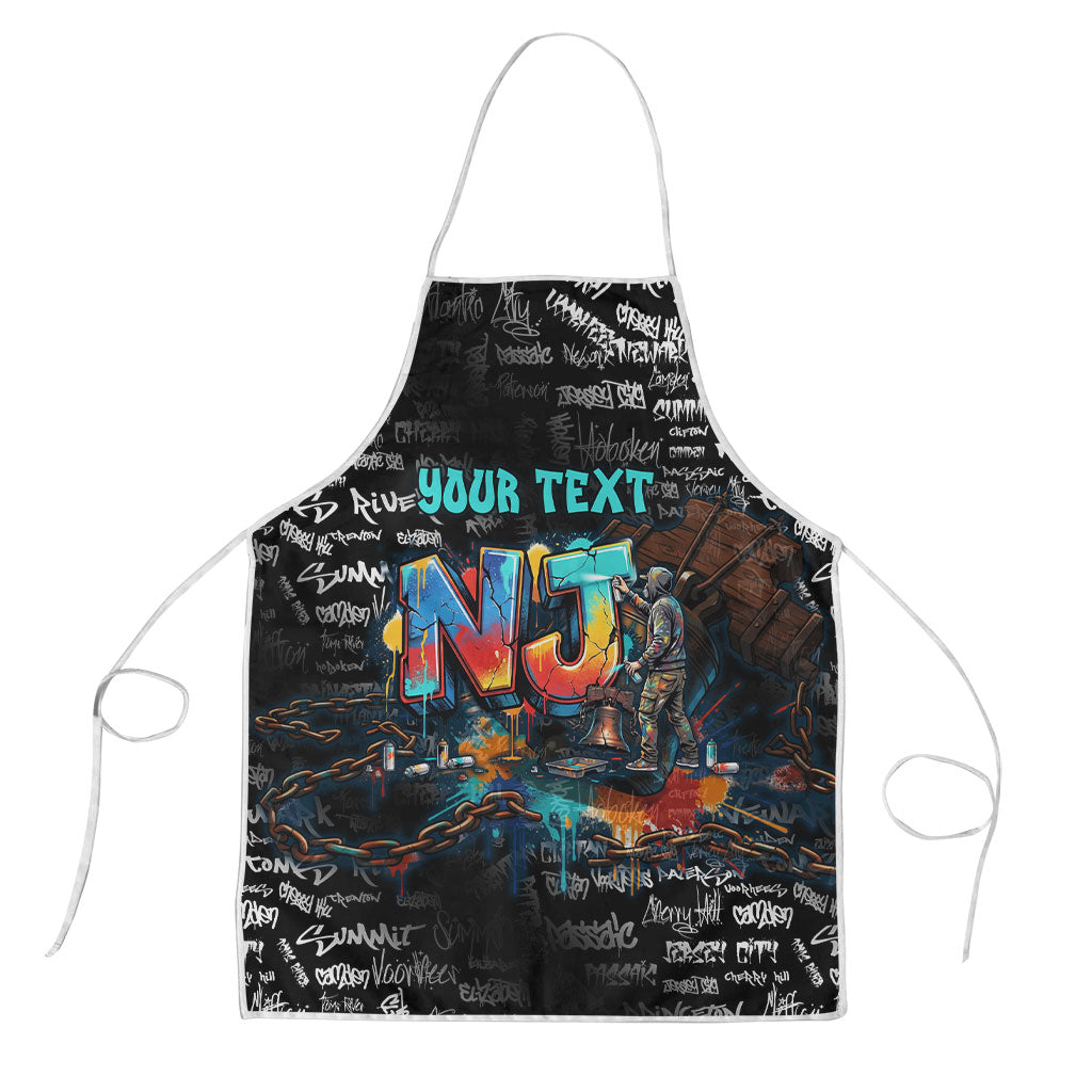 Personalized New Jersey Liberty Bell Graffiti Apron Urban Street Art - Hand Drawn City Tagging
