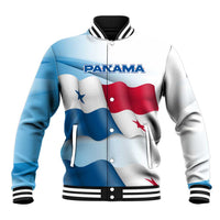 Multicolor Panama baseball jacket with waving flag graphic, snap buttons, ribbed trim