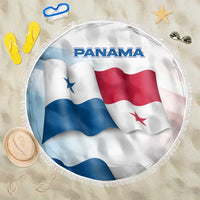 Panama Waving Flag Design Beach Blanket with Red Blue Stars and National Color Pattern - Wonder Print Shop