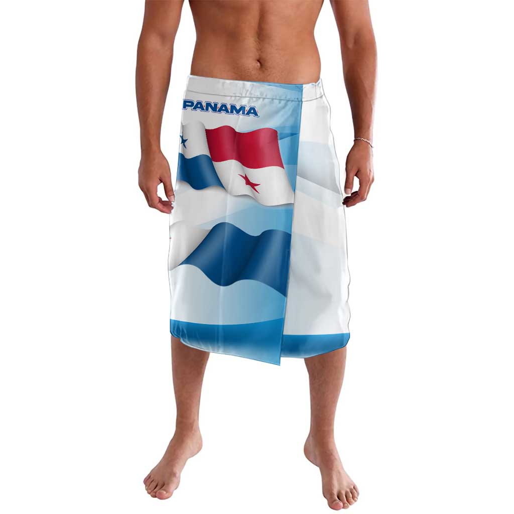 Panama Waving Flag Design Lavalava with Red Blue Stars and National Color Pattern - Wonder Print Shop