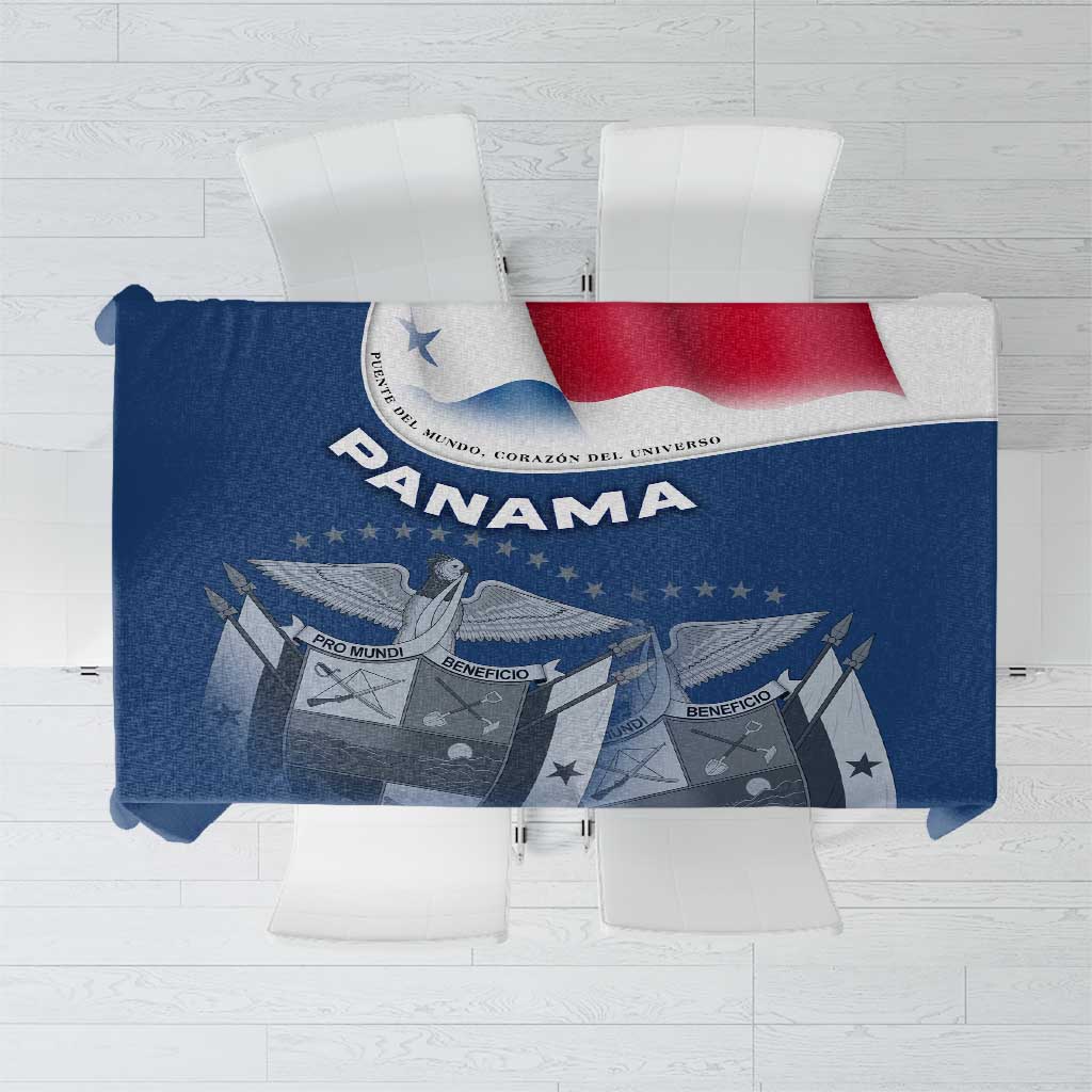 Panama National Flag Tablecloth with Canal Symbolism and Puente del Mundo Motto Design - Wonder Print Shop