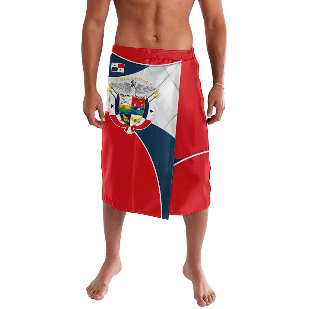 Panama City Skyline Lavalava with National Coat of Arms and Red Blue Flag Theme - Wonder Print Shop