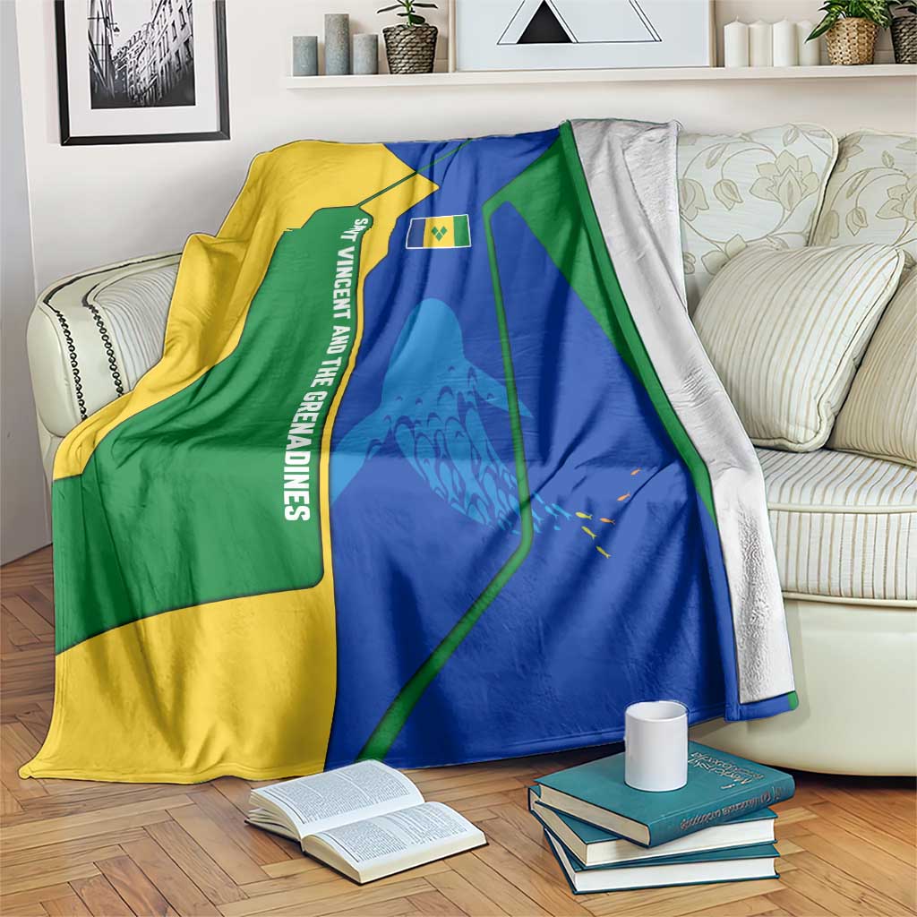 Saint Vincent and the Grenadines Flag Wave Map Blanket Caribbean Island Pride Pullover - Wonder Print Shop