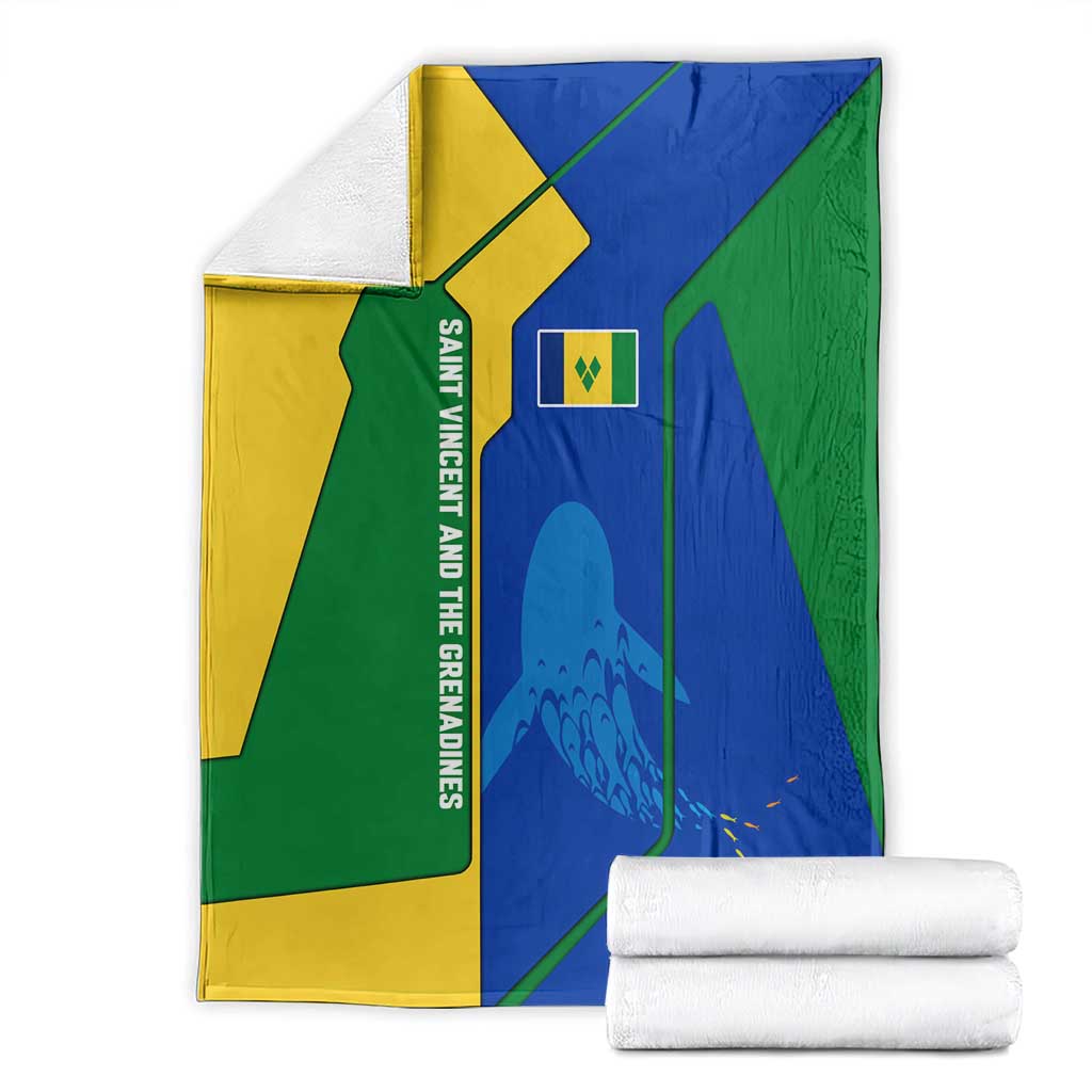 Saint Vincent and the Grenadines Flag Wave Map Blanket Caribbean Island Pride Pullover - Wonder Print Shop
