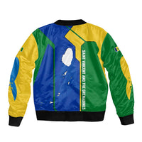 Saint Vincent and the Grenadines Flag Wave Map Bomber Jacket Caribbean Island Pride Pullover - Wonder Print Shop