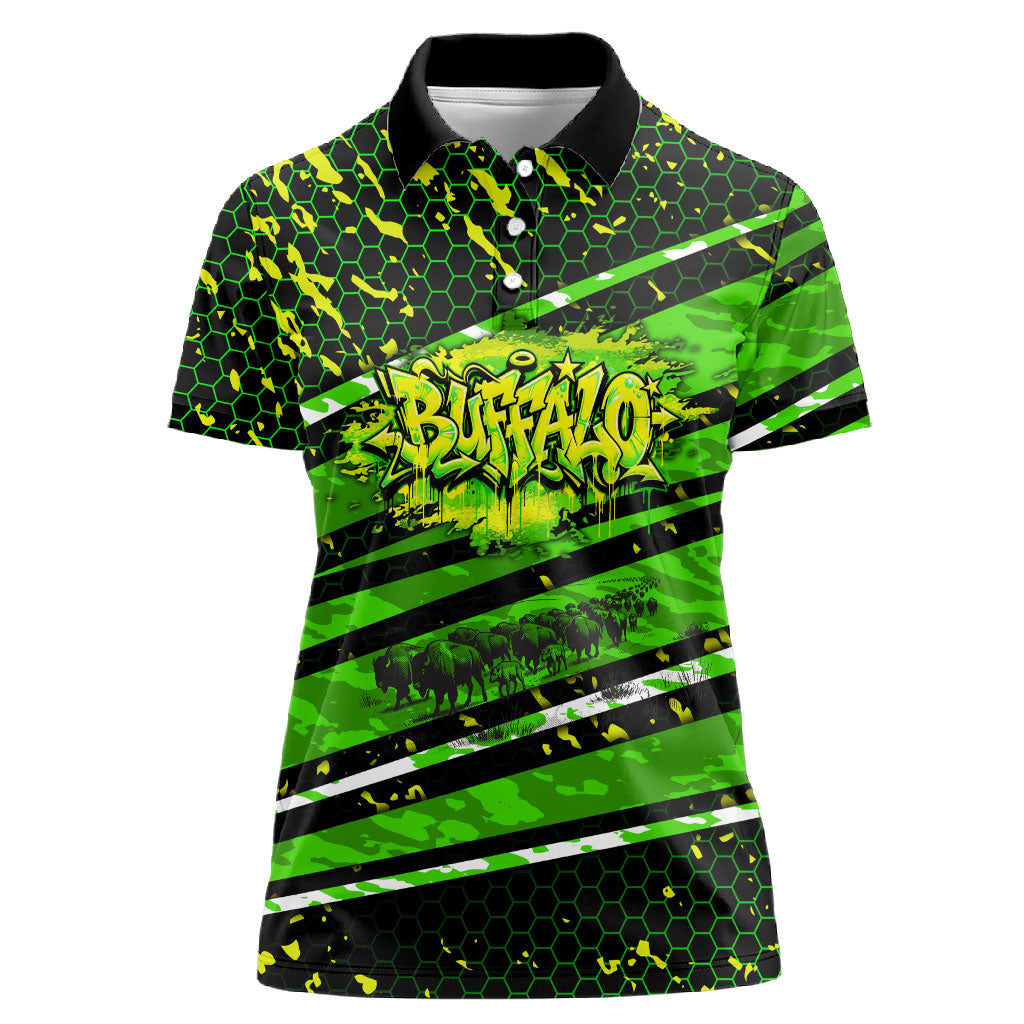 Buffalo Soldiers 10th Cavalry Regiment Women Polo Shirt Graffiti Urban Streetwear Style Graphic Art