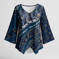 Buffalo Soldiers 10th Cavalry Regiment Ride Or Die Kimono Sleeve Blouse Patriotic Military Heritage Distressed City Skyline Graphic Art