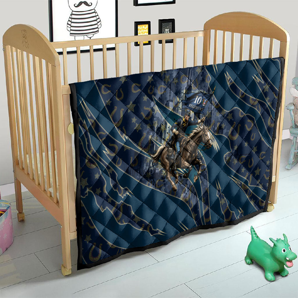 Buffalo Soldiers 10th Cavalry Regiment Ride Or Die Quilt Patriotic Military Heritage Distressed City Skyline Graphic Art