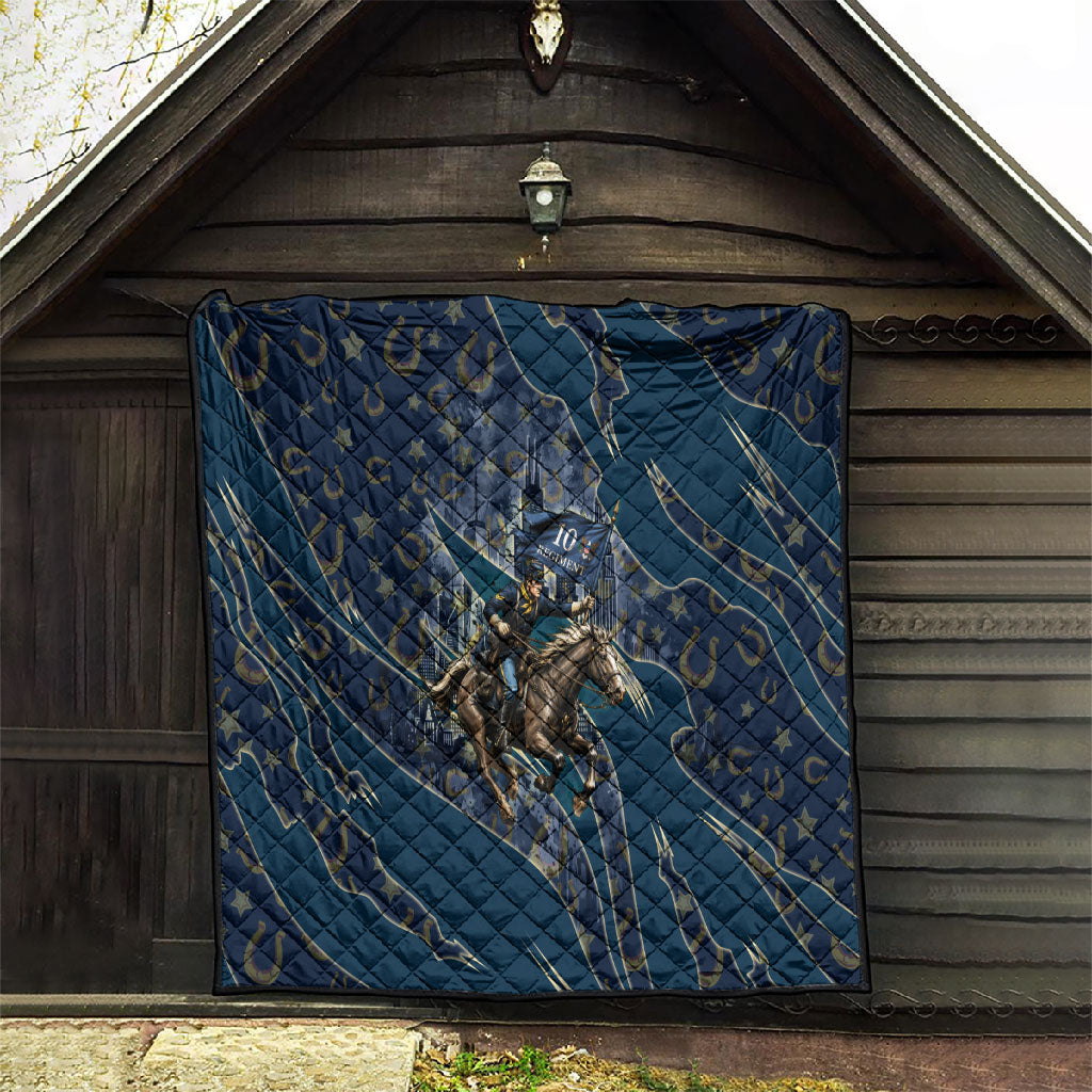 Buffalo Soldiers 10th Cavalry Regiment Ride Or Die Quilt Patriotic Military Heritage Distressed City Skyline Graphic Art