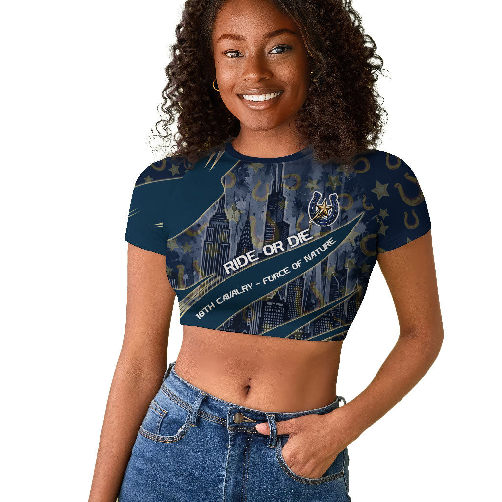 Buffalo Soldiers 10th Cavalry Regiment Ride Or Die Raglan Cropped T shirt Patriotic Military Heritage Distressed City Skyline Graphic Art
