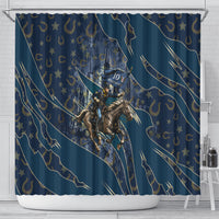 Buffalo Soldiers 10th Cavalry Regiment Ride Or Die Shower Curtain Patriotic Military Heritage Distressed City Skyline Graphic Art