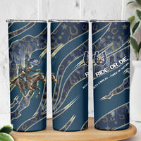 Buffalo Soldiers 10th Cavalry Regiment Ride Or Die Skinny Tumbler Patriotic Military Heritage Distressed City Skyline Graphic Art