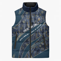 Buffalo Soldiers 10th Cavalry Regiment Ride Or Die Sleeveless Puffer Jacket Patriotic Military Heritage Distressed City Skyline Graphic Art
