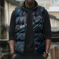 Buffalo Soldiers 10th Cavalry Regiment Ride Or Die Sleeveless Puffer Jacket Patriotic Military Heritage Distressed City Skyline Graphic Art