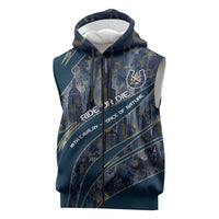 Buffalo Soldiers 10th Cavalry Regiment Ride Or Die Sleeveless Zip Hoodie Patriotic Military Heritage Distressed City Skyline Graphic Art