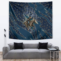 Buffalo Soldiers 10th Cavalry Regiment Ride Or Die Tapestry Patriotic Military Heritage Distressed City Skyline Graphic Art