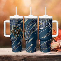 Buffalo Soldiers 10th Cavalry Regiment Ride Or Die Tumbler With Handle Patriotic Military Heritage Distressed City Skyline Graphic Art