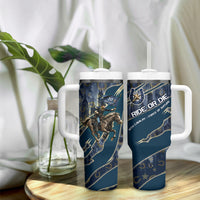 Buffalo Soldiers 10th Cavalry Regiment Ride Or Die Tumbler With Handle Patriotic Military Heritage Distressed City Skyline Graphic Art