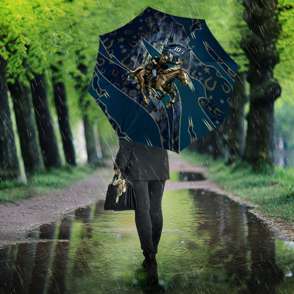 Buffalo Soldiers 10th Cavalry Regiment Ride Or Die Umbrella Patriotic Military Heritage Distressed City Skyline Graphic Art
