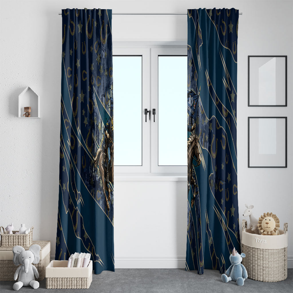 Buffalo Soldiers 10th Cavalry Regiment Ride Or Die Window Curtain Patriotic Military Heritage Distressed City Skyline Graphic Art