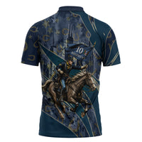 Buffalo Soldiers 10th Cavalry Regiment Ride Or Die Zipper Polo Shirt Patriotic Military Heritage Distressed City Skyline Graphic Art