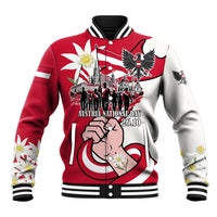 Austria National Day Flag Baseball Jacket Austrian Heritage Eagle Edelweiss Patriotic Landmarks