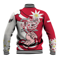 Austria National Day Flag Baseball Jacket Austrian Heritage Eagle Edelweiss Patriotic Landmarks