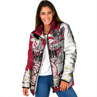 Austria National Day Flag Padded Jacket Austrian Heritage Eagle Edelweiss Patriotic Landmarks