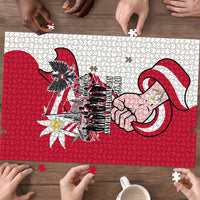 Austria National Day Flag Puzzle Austrian Heritage Eagle Edelweiss Patriotic Landmarks