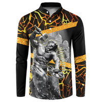 Hephaestus Greek God Button Sweatshirt Ancient Greek Mythology Forge Fire Classical Sculpture Art