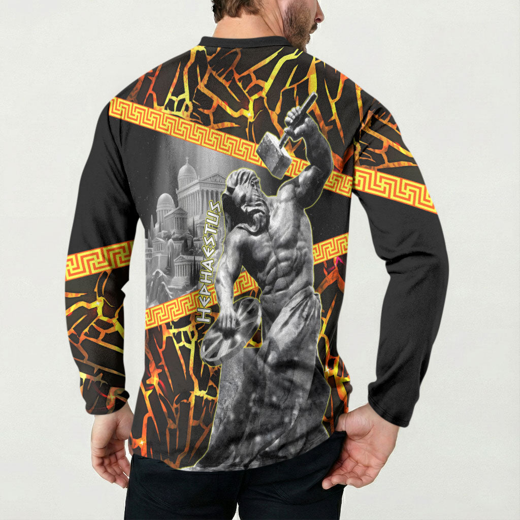 Hephaestus Greek God Button Sweatshirt Ancient Greek Mythology Forge Fire Classical Sculpture Art