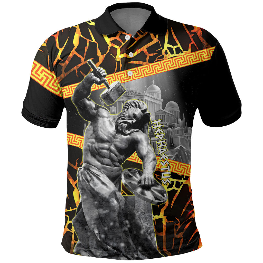 Hephaestus Greek God Polo Shirt Ancient Greek Mythology Forge Fire Classical Sculpture Art