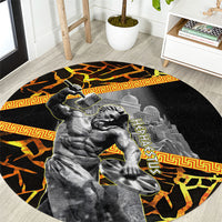 Hephaestus Greek God Round Carpet Ancient Greek Mythology Forge Fire Classical Sculpture Art