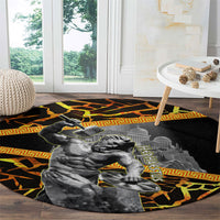 Hephaestus Greek God Round Carpet Ancient Greek Mythology Forge Fire Classical Sculpture Art