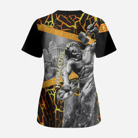 Hephaestus Greek God Scrub Top Ancient Greek Mythology Forge Fire Classical Sculpture Art
